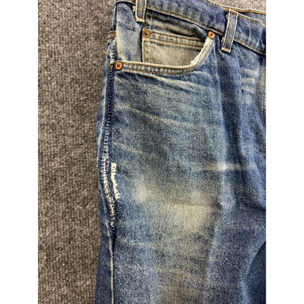 Vintage Levis 505 Jeans Mens 36x30 Blue Orange Tab Straight Leg Distressed